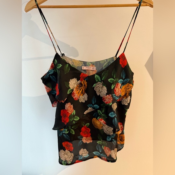 Strapless blouse with colored flowers - Picture 3 of 5